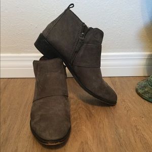 Charcoal gray booties